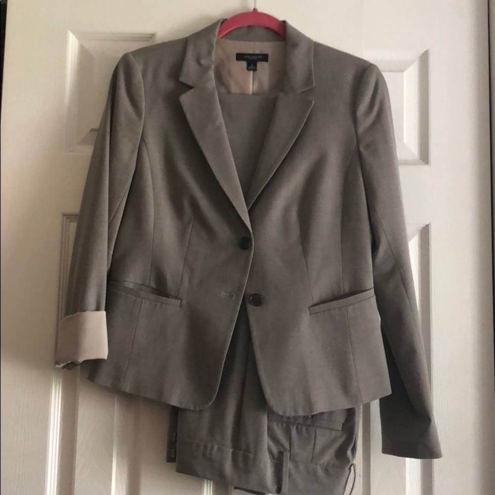 Ann Taylor taupe suit jacket and pants